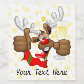 rendierlijk Drink grappig kerstteken Wijn Etiket (Enkel label)