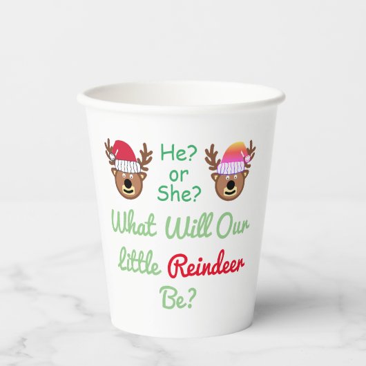 Rendierlijk geslacht onthullen papieren bekers (Voorkant)