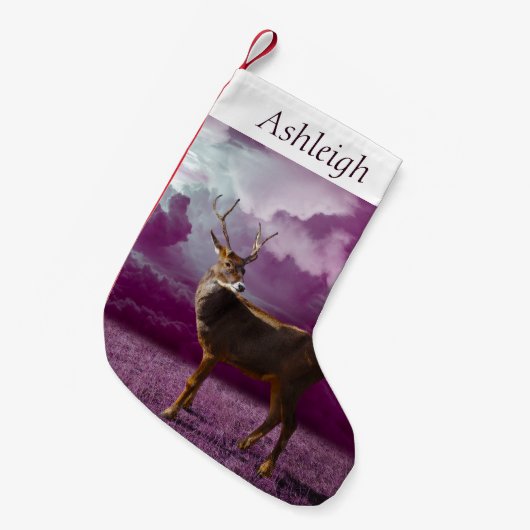 rendierlijk Paars Fantasy Kleine Kerstsok (Voorkant (Hangend))