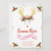 Rendiermeisje Kerstmis Verjaardag Kaart (Voorkant)
