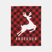 rendiermonogram | Deep Red Buffalo Play Fleece Deken (Voorkant)