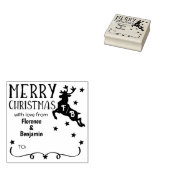 rendiermonogram, vrolijk kerstfeest met liefde rubberstempel (Gestempeld)