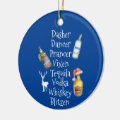 Rendiernamen Alcohol Tequila Vodka Kerstmis Keramisch Ornament (Links)