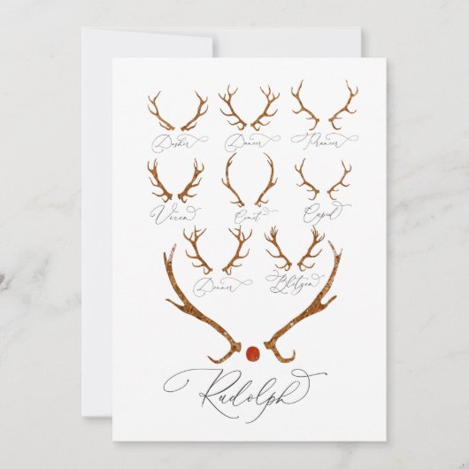 Rendiernamen Multi-Foto Kerstmis Feestdagenkaart (Voorkant)