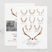 Rendiernamen Multi-Foto Kerstmis Feestdagenkaart (Voorkant / Achterkant)