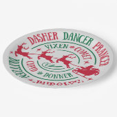 Rendiernamen Ronde Woordkunst Papieren Bordje (Gekanteld)