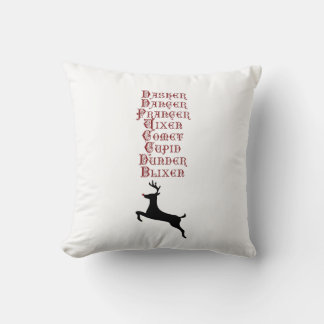 Rendiernamen Rudolph, Comet, Blixen Reindeer Kussen