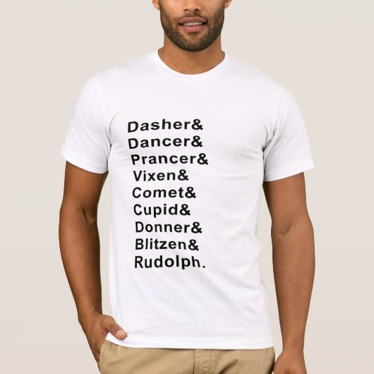 rendiernamen t-shirt (Voorkant)