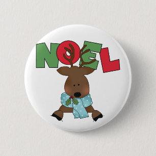 RendierNoel Tshirts en Gifts Ronde Button 5,7 Cm