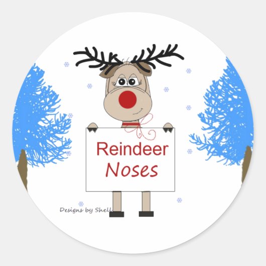rendiernoses ronde sticker (Voorkant)
