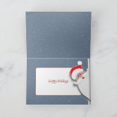 Rendierongeluk Op een Besneeuwd Dak Feestdagen Kaart (Binnen)