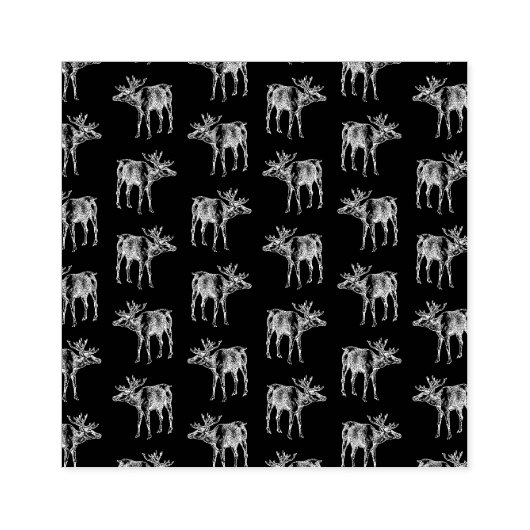  rendierpatroon Kerst & Dieren Zwart Rubberstempel (Afrduk)