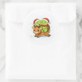 Rendierrit Ronde Sticker (Tas)