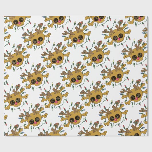 rendierschedel cadeaupapier (Vlak)