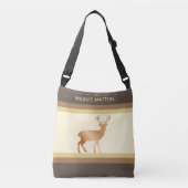 rendiersilhouet op ivoor- en bruinschoppen crossbody tas (Voorkant)