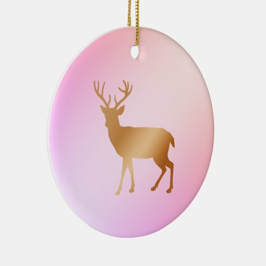 rendiersilhouet op roze schoppen keramisch ornament (Rechts)