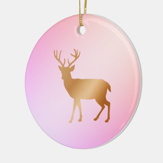 rendiersilhouet op roze schoppen keramisch ornament (Links)