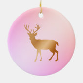 rendiersilhouet op roze schoppen keramisch ornament (Achterkant)