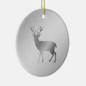 rendiersilhouet op zilvergrijze schoppen keramisch ornament (Rechts)