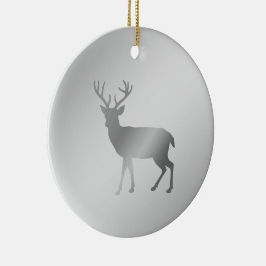 rendiersilhouet op zilvergrijze schoppen keramisch ornament (Rechts)