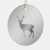 rendiersilhouet op zilvergrijze schoppen keramisch ornament (Links)