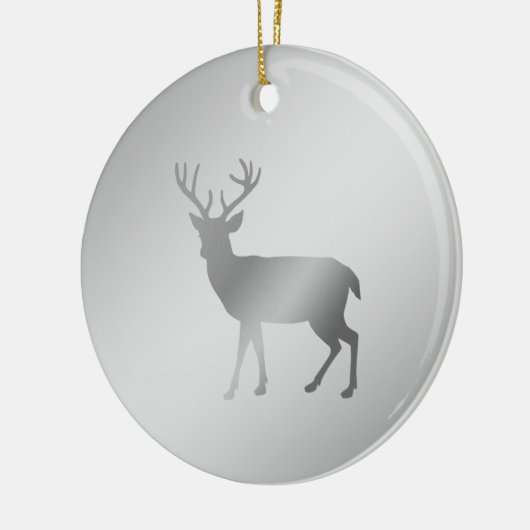 rendiersilhouet op zilvergrijze schoppen keramisch ornament (Links)