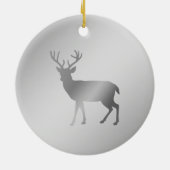 rendiersilhouet op zilvergrijze schoppen keramisch ornament (Achterkant)