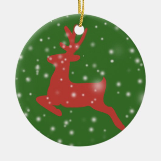 Rendiersneeuwvlokafbraak Keramisch Ornament (Voorkant)
