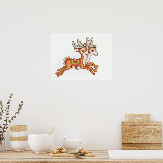  rendiersoort/schattig poster (Keuken)