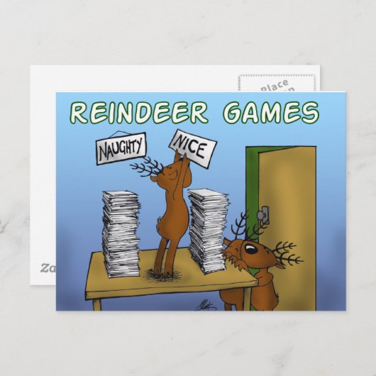 rendierspelletjes 3 briefkaart (Voorkant / Achterkant)