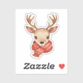 Rendiersticker | Schattig kerstreehertje Sticker (Vel)