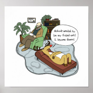 rendiertherapie   Funny Holiday Cartoon Poster