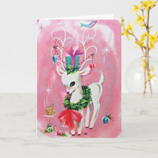  rendiertje kaart (Gele Bloem)