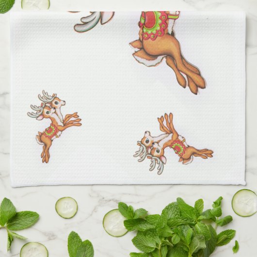 rendiertje theedoek (Gevouwen)