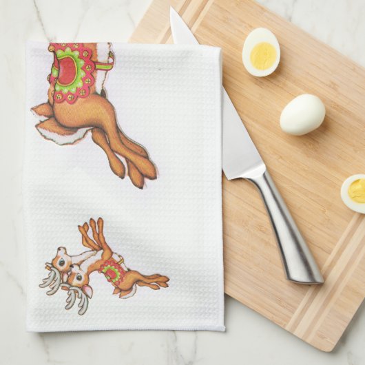  rendiertje theedoek (Quarter Fold)