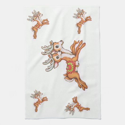 rendiertje theedoek (Verticaal)