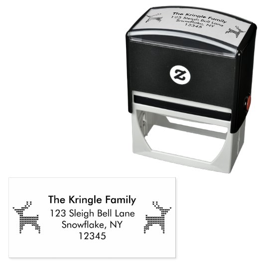 Rendiertrui Kerstadres Zelfinktende Stempel (In situ)