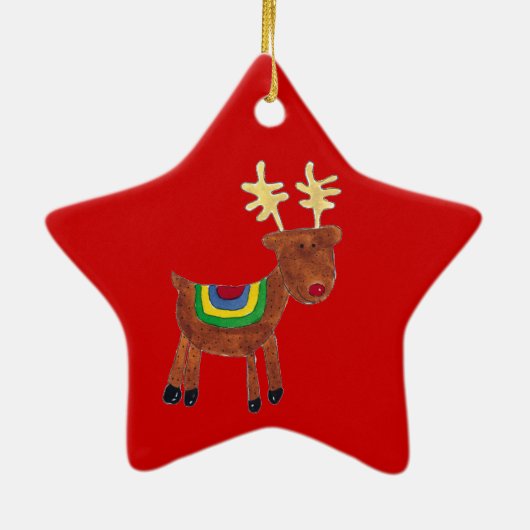 rendiervakantieversiering keramisch ornament (Achterkant)