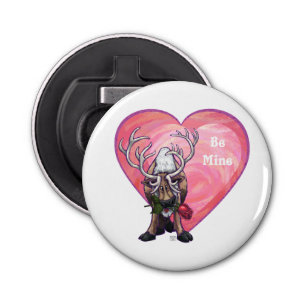 rendierValentijnsdag Button Flesopener