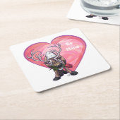 rendierValentijnsdag Kartonnen Onderzetters (Schuin)