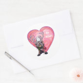 rendierValentijnsdag Ronde Sticker (Envelop)