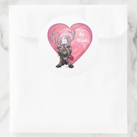 rendierValentijnsdag Ronde Sticker (Tas)