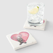 rendierValentijnsdag Stenen Onderzetter (Zijkant)