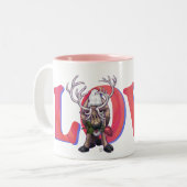 rendierValentijnsdag Tweekleurige Koffiemok (Voorkant links)