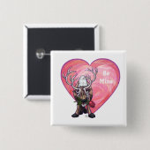 rendierValentijnsdag Vierkante Button 5,1 Cm (Voorkant /achterkant)
