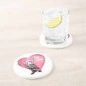 rendierValentijnsdag Zandsteen Onderzetter (Zijkant)