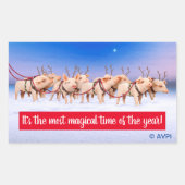 rendiervarkens rechthoekige sticker (Voorkant)