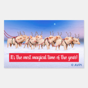 rendiervarkens rechthoekige sticker