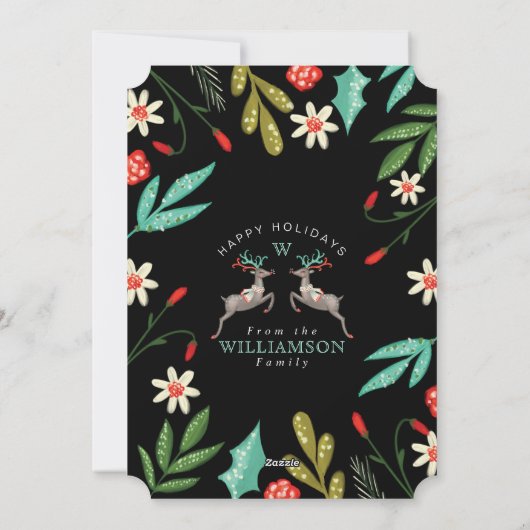 rendiervederende veulen | Vakantieknopkaart Feestdagenkaart (Achterkant)