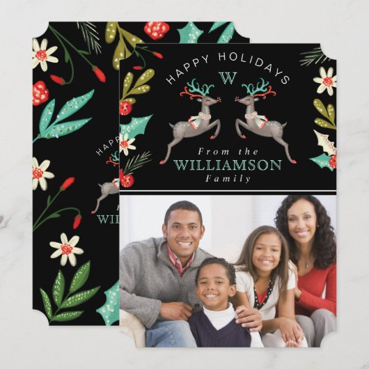 rendiervederende veulen | Vakantieknopkaart Feestdagenkaart (Voorkant / Achterkant)